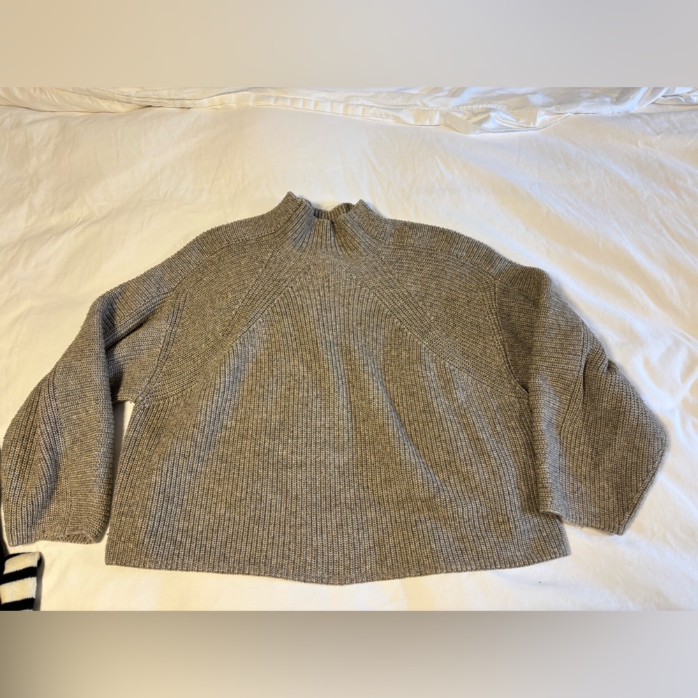 Heavy knit beige mock turtleneck Sweater